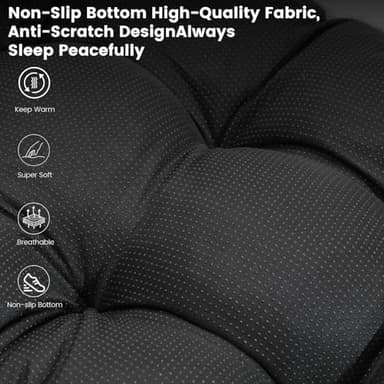 TSEB4TEP Dog Bed,Orthopedic Foam Plush Dog Bed for Crate Fulffy Comfy Kennel Pad Anti-Slip,36" Dogs Bed Sofa Pet Bed for Large,Medium,Small Dogs Breeds,36" x 24",L,Gray - Image 3