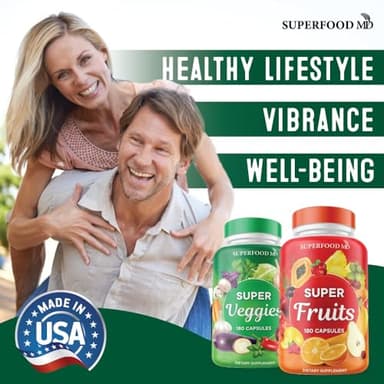 Superfood Fruit and Veggie Supplement - 360 Whole Super Fruit and Vegetable Supplements & Vitamin, Natural Energy Levels, with Olive Leaf Soy Free- 180 Count (Pack of 2) - Image 5