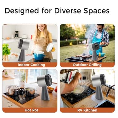 Empava Portable Range Hood for Cooking, 3-Speed Desktop Kitchen Exhaust Fan for Indoor BBQ, Hot Pot and RV, Detachable Filter and Oil Cup, 13pc Cotton Filter - Image 6