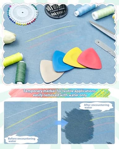 FIVEIZERO 4Pcs Tailors Chalk, Triangle Sewing Chalk for Fabric, Fabric Markers for Quilting, Tailoring and DIY Crafts - Image 4
