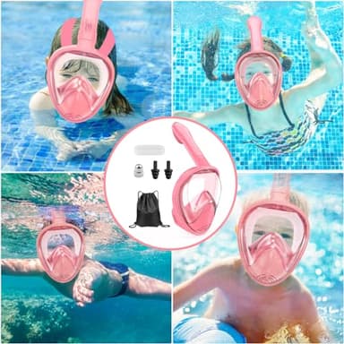 Kids Snorkel Mask Full Face, Snorkeling Gear for Kids 2-14 with Camera Mount, 180 Degree Panoramic View Snorkeling Set Anti-Fog Anti-Leak - Image 7