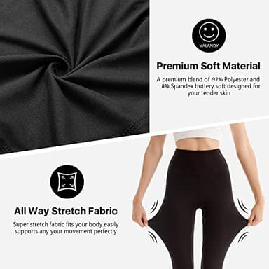 SINOPHANT High Waisted Leggings for Women - Full Length Capri Buttery Soft Yoga Pants for Workout Athletic(Full Black,S-M) - Image 4