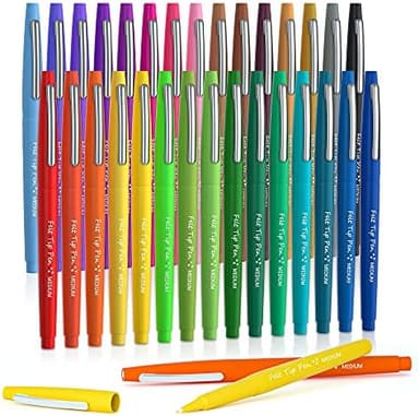 Lelix 30 Colors Felt Tip Pens, Medium Point Assorted Markers Pens For Journaling, Writing, Note Taking, Planner Coloring, Perfect for Art Office and School Supplies - Image 3