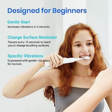 Etekcity Unisex Electric Toothbrush for Adults and Kids, Corded, White, 5 Modes, 2-Minute Timer, 3-Hour Battery Life, Travel Case - Image 3
