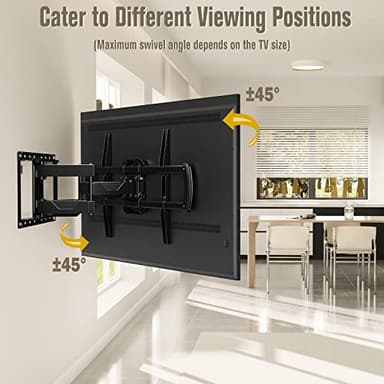 Mounting Dream TV Wall Mount, UL Listed Full Motion Mount Bracket for 42-84 Inch Flat Screen TVs, Swivel Articulating Dual Arms, Max VESA 600x400mm, 100 LBS Loading, Fits 16 Inches Wood Studs, MD2296 - Image 5