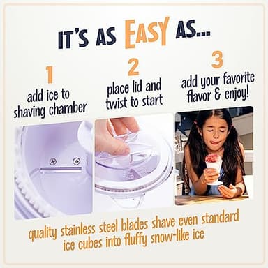 Nostalgia Snow Cone Shaved Ice Machine - Retro Table-Top Slushie Machine Makes 20 Icy Treats - Includes 2 Reusable Plastic Cups & Ice Scoop - White - Image 4