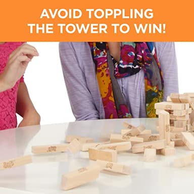 Hasbro Gaming Jenga Wooden Blocks Stacking Tumbling Tower Game | Party Games for Kids & Families | Stocking Stuffers | Ages 6+ (Amazon Exclusive) - Image 6