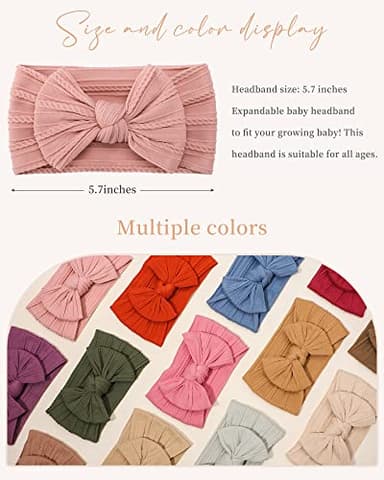 jollybows 18pcs Baby Nylon Headbands Hair Bow Elastics Hairbands Hair Accessories for Baby Girls Newborn Infant Toddlers Kid - Image 2