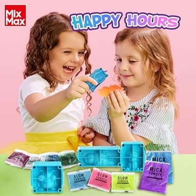 MixMax Make Your Own Squishies Toys, 6 Packs Rubber Dolls Making Kit for Kids Glow Jumbo Glitter Silicone Squishy Craft Kit for Girls 6-12 Nice Boy Party Activities - Image 8