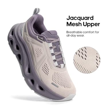NORTIV 8 Women's Comfortable Walking Shoes Running Tennis MovePropel Athletic Gym Workout Jogging Fashion Sneakers,Size 8,Grey Pink/Purple,SNWS247W - Image 5