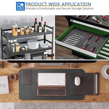 WochiTV Shelf Liner for Cabinets, Drawer 20 x 236 inches, Non Adhesive Non Slip Foam Rubber Mat for Kitchen, Pantry, Bathroom, Cupboard, Garage, Closet, Shelves, Drawer, Tool Box, Gray - Image 7