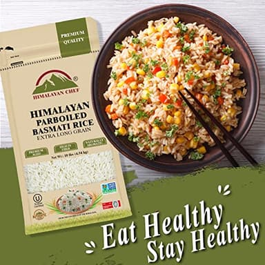 Himalayan Chef Parboiled Basmati Rice, Healthy & Extra Long Grain Rice, Premium Quality, Fluffy Quick Cooking Aromatic, Non-GMO, Halal and Kosher Certified - 10 lbs - Image 7