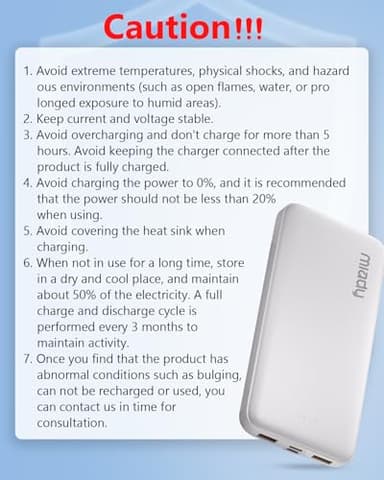 Miady 2-Pack 10000mAh Dual USB Portable Charger, USB-C Fast Charging Power Bank, Backup Charger for iPhone 15/14/13, Galaxy S23/22, Pixel and etc - Image 9