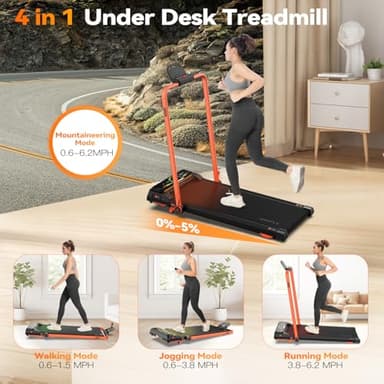 Lysole Walking Pad Treadmill with Incline and Handle Bar,Treadmills for Home and Office,340 Lb Capacity,4 in 1 Portable Under Desk Treadmill with Control,Large LED Display - Image 3