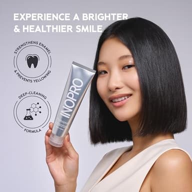 InoPro Natural Whitening Hydroxyapatite Toothpaste with Probiotic for Sensitive Teeth, Fluoride Free Enamel Repair Remineralizing Toothpaste, SLS Free, Baking Soda, Coconut Oil, 5oz - Image 6