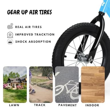 14 Inch Balance Bike for Kids 3-6 Year Old, Bike with No Pedals, Air Rubber Tires, Adjustable Height, Foot Rest, Pedalless Bicycle Boys, Girls (Blue) - Image 4