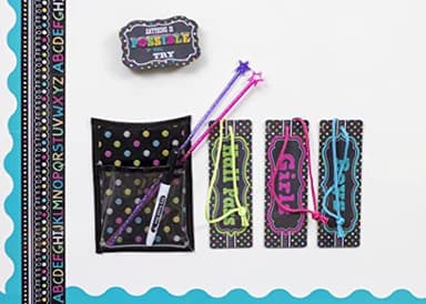 Teacher Created Resources 77278 Chalkboard Brights Magnetic Boys Pass 6.75" x 2.25" - Image 2