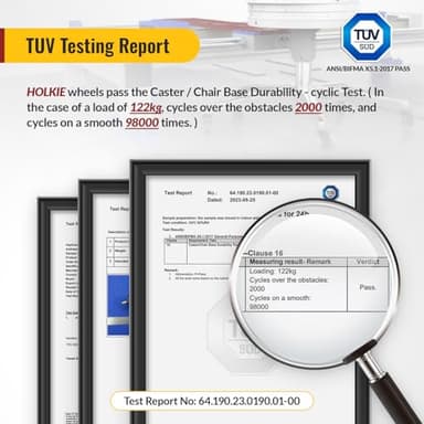 HOLKIE Office Chair Wheels Roller Blade Caster Replacement 11x22mm Black 3 Inch Desk for Office, Rubber Rolling Set of 5 for Hardwood Floors Gaming Chair Wheels Smooth & Silence Gliding - Image 6