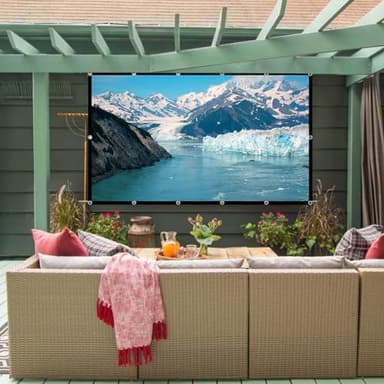 Projector Screen TOWOND 150 inch Projection Screen Indoor Outdoor Washable Anti-Crease 16:9 HD Rear Front Movies Screen for Home Theater Office - Image 9