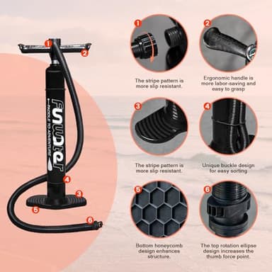 FunWater SUP Inflatable Stand Up Paddle Board 10'6×33"×6" Ultra-Light Inflatable Paddleboard with ISUP Accessories,Fins,Adjustable Paddle, Pump,Backpack, Leash - Image 9