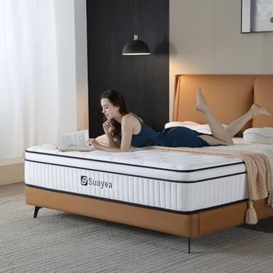SUAYEA Queen Mattress, 12 Inch Queen Size Mattress in a Box, Pocket Spring and Soft Foam, Ultimate Motion Isolation, Strong Edge Support, Medium Firm - Image 7