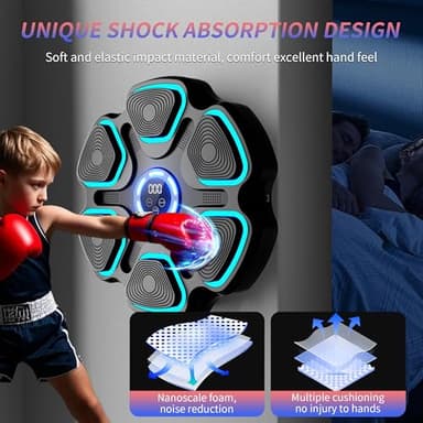 Music Boxing Machine with Bluetooth&LED Display, 9 Speeds & 11 Models, Interactive Wall-Mounted Music Punching Machine for Adults&Kids,Boxing Machine Suitable for Indoor Workouts,Home,Gym - Image 5