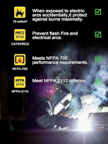 PTAHDUS FR Shirts for Men, 7.1oz Flame Resistant Clothing Long Sleeve FRC Welding Shirts, NPFA2112 100% Cotton Fire Retardant Clothes(7.1oz Burgundy,3X-Large) - Image 5