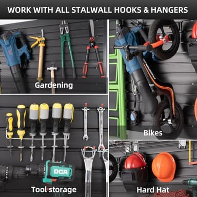 Slat Wall Paneling Garage Wall Organizer, Black Slatwall Panels 4'x8' Garage Tool Organizer Wall Mount Garage Slat Wall Storage Systems, Slat Board PVC Wall Panels Garage Storage Organization Product - Image 6