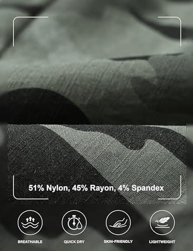 MoFiz Womens Capris Summer Cargo Shorts Lightweight Quick Dry Athletic Casual Travel Loose Ladies Outdoor Hiking Pants Pockets Camouflage Green XS - Image 4