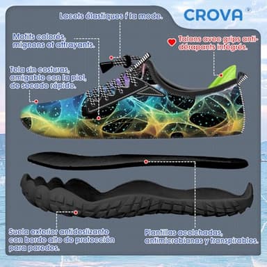 Built-in Heel Grips Water Shoes for Kids Girls Boys Hiking Shoes Wide Barefoot Swim Beach Pools Aqua Socks Slip-On Quick Dry Lightweight for Big Little Kids Toddler - Image 8