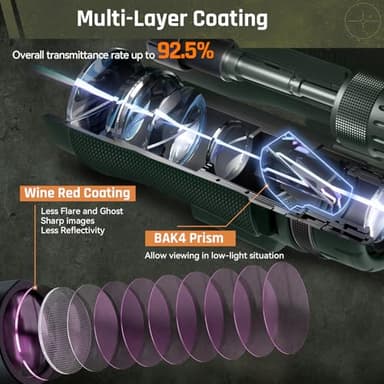 SPORTICH Beyond HD 10x42 ED Laser Rangefinder Binoculars, 2000 Yards Rangefinding, Fog & Waterproof, Fully Multicoated, Rubber Armored, HCD/Los/Angle/Scan Mode - Image 7