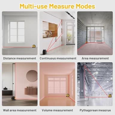 262Ft Laser Tape Measure, SAVSEC 2 in 1 Laser Measuring Tool & 16ft Self-Locking Measuring Tape, Digital Laser Distance Meter with Pythagorean, Area, Volume Measure & Ft/Ft+in/in/M Unit(80M) - Image 4