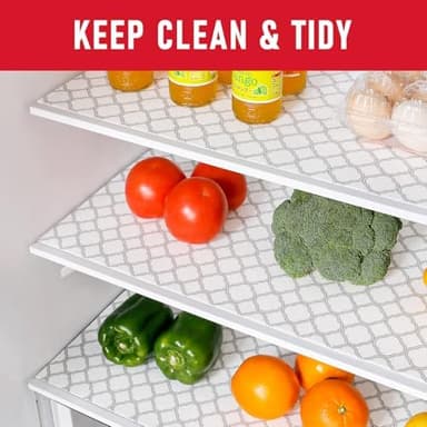 Cooyes Non Slip Refrigerator Liners, 2-in-1 Fridge Mats and Fresh-Keeping Shelf Liners, Absorbs Excess Moisture, BPA-Free, Multiple Sizes for Glass Shelves Kitchen Cabinets Drawers, 6 Pack, 12" × 24" - Image 4