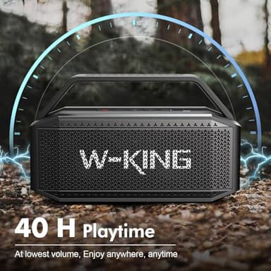 W-KING Portable Loud Bluetooth Speaker, 100W Max Waterproof Outdoor Speakers Bluetooth Wireless, IPX6 Party Big Large Speaker Boombox, 60W Exlarge Deep Bass Passive Radiator/40H/Power Bank/TF/AUX/EQ - Image 9