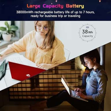 NIMO 15.6 FHD-Student-Laptop, 16GB RAM 1TB SSD 4-Cores Pentium N100(Beat i3-1115G4, Up to 3.4GHz) Computer with Backlit Keyboard Fingerprint Numpad WiFi 6 Win 11 RED - Image 6