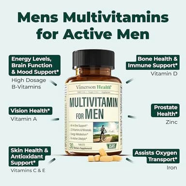Multivitamin for Men - Daily Mens Multivitamins & Multiminerals with Vitamin D, Vitamin C, B12, Zinc & Iron. Essential Vitamins for Men for Energy, Focus, Stamina, Performance, Mens Health. 30 Tablets - Image 5