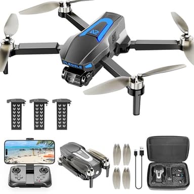 PLEGBLE Drones with Camera for Adults 4K, Brushless Motor Drone for Kids Beginners, FPV Foldable RC Quadcopter with 3 Batteries, 45 Mins Long Flight Time, Beyond-Range Loss Alert, Toys Gifts for Men Boys - Image 1
