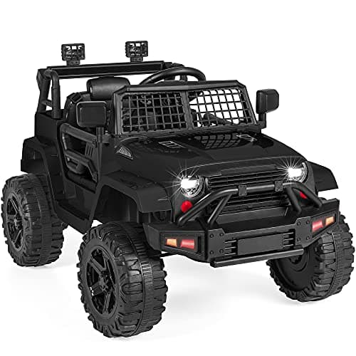 Best Choice Products 12V Kids Ride On Truck Car w/Parent Remote Control, Spring Suspension, LED Lights, AUX Port - Black - Image 1