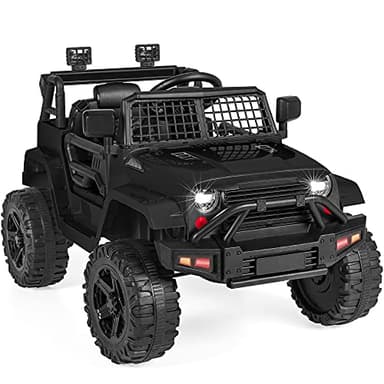 Best Choice Products 12V Kids Ride On Truck Car w/Parent Remote Control, Spring Suspension, LED Lights, AUX Port - Black - Image 1