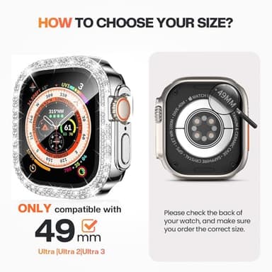 Goton 4-Pack Bling Case for Apple Watch Ultra 3/2/1 Screen Protector 49mm, Women Glitter Diamond Rhinestone Protector for iWatch Cover Accessories 49 mm - Image 2