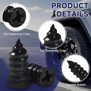 60 Pcs Tire Repair Screws, Tire Repair Rubber Nail, Screw in Tire Plugs,Quick Tool Tire Plugs, Self-Service Tire Repair Rubber Nail Kit for Patching Punctures in Vacuum Tires of Cars, Motorcycles - Image 4