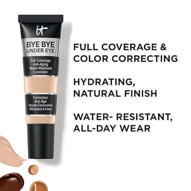 IT Cosmetics Bye Bye Under Eye Concealer (Medium) - Water-Resistant, Full Coverage Brightening Concealer For Dark Circles, Fine Lines, Redness & Discoloration, Anti-Aging, 24H Wear - 0.4 fl oz - Image 3