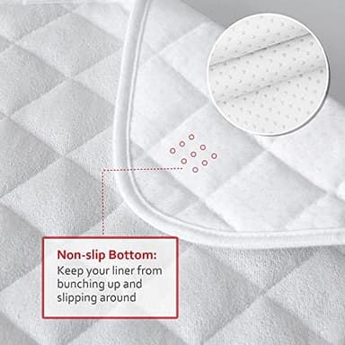Diaper Changing Pad Liner Non-Slip, Waterproof Terry Mat, Quilted Absorbent Bassinet Liners Washable, 3 Pack 13"x 26" Reusable Portable Changing Table Pad Rectangle White - Image 3