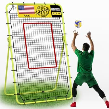 CHAOBING 7x4 FT Volleyball Rebounder Net, 5-Angle Adjustable with Steel Frame & High-Tension PE Netting, for Lacrosse, Baseball, Soccer Practice Perfect for Setting, Spiking, and Bumping (Green) - Image 8