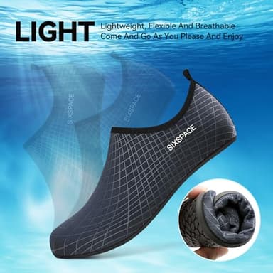 Sixspace Water Shoes for Women Men Aqua Socks Swim Shower Beach Barefoot Pool Quick-Dry Non Slip Lake Surf (EGUS058MXXZ490BL36) - Image 3