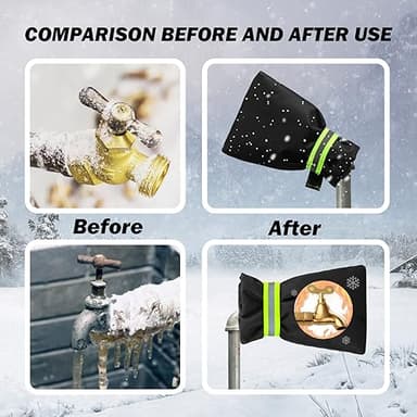 OYOUNGNI Outdoor Faucet Covers for Winter Freeze Protection, Waterproof Thickened Socks, Reusable Insulated Spigot Cover, 8.3" H x 5.9" W, 3 Pack Black - Image 7