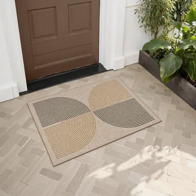 Lahome Rainbow 20"x32" Door Mat Indoor Entrance, Small Indoor Outdoor Door Easy Jute Rug, Farmhouse Neutral Non Slip Non Shedding Washable Kitchen Mats for Floor Entryway - Image 2