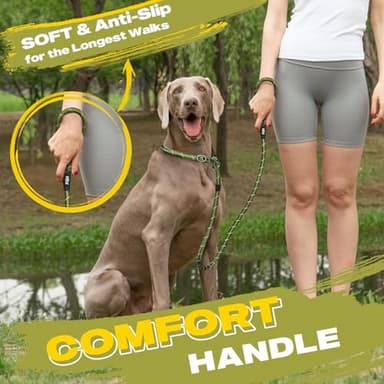 Fida Durable Slip Lead, 6 FT x 1/2" Heavy Duty Loop Leash, Comfortable Strong Rope for Large, Medium Dogs, No Pull Pet Training with Highly Reflective, Green - Image 6