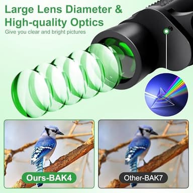 20x50 Binoculars for Adults,Compact Binocular High Power Easy Focus with Low Light Vision,Waterproof Binoculars for Bird Watching,Performances,Hunting,Sports Games,Travel with Carrying Bag - Image 2
