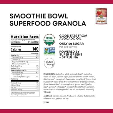 Nature's Path Organic Superfood Smoothie Bowl Granola, 9.5 oz (Pack of 1), Gluten Free, Non-GMO - Image 3